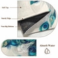 thumbnail image 6 of Retro Blue 2x3 Area Rugs for Living Room, Green Peacock Feathers Abstract Art Non Slip Floor Mat Washable Low-Profile Indoor Carpet for Bedroom, Dining Room, Bathroom, 6 of 9