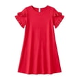 thumbnail image 4 of Shachafan Girls Summer Dresses Short Sleeve Casual Round Neck Straight Beach Dress With Ruffle Daily Use Dress for Girls, 4 of 4