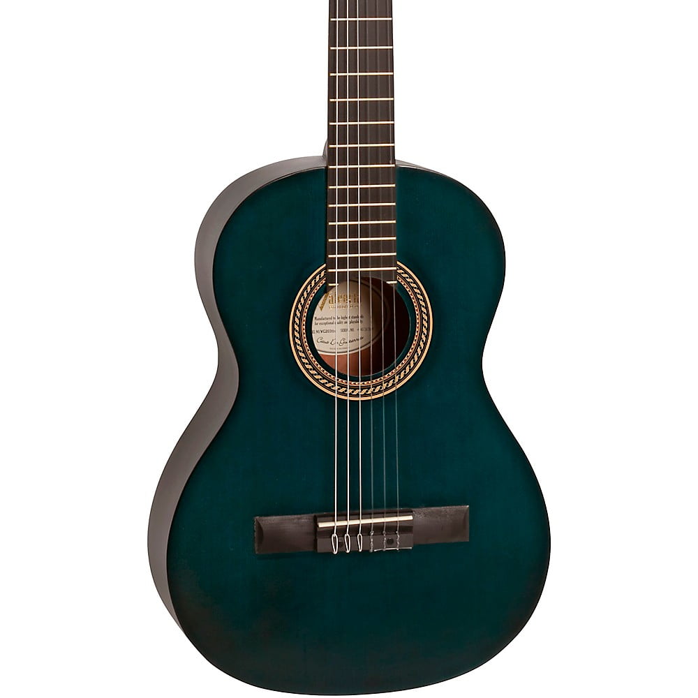 Valencia 200 Series 3/4 Size Classical Acoustic Guitar Transparent Blue