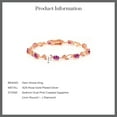 thumbnail image 6 of Gem Stone King 4.63 Cttw 18K Rose Gold Plated Silver Pink Created Sapphire and White Diamond Tennis Bracelet for Women | Oval 6X4MM | Gemstone Birthstone | 7 inch, 6 of 6