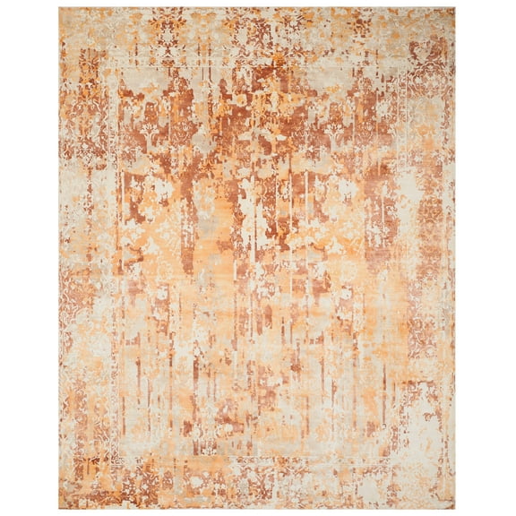 SAFAVIEH Mirage Clarette Abstract Area Rug, Ivory/Rust, 9' x 12'