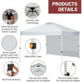 thumbnail image 4 of 10x10 Pop Up Canopy with Side Wall, Beach Tent with One Push Setup, Waterproof Outdoor Beach Canopy, Pop-Up Sun Shelter Canopy with Wheeled Bag for Parties, Beach, Outdoor, Off-White, 4 of 7