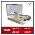 thumbnail image 2 of 12.1 Inch HD Car Roof Mount Monitor 360° Screen Rotation Car Video Playes Auto Ceiling TV Flip Down USB SD FM IR LED Speaker ,Widely Used, 2 of 7