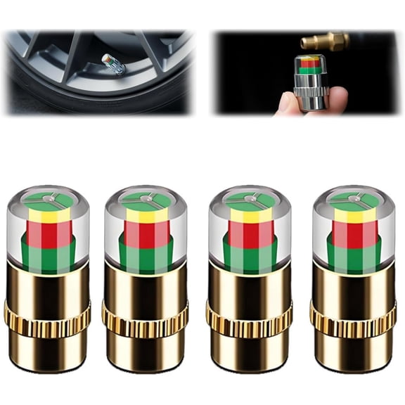 Tire Pressure Monitoring Valve,Car Tire Pressure Monitor Valve Stem Caps, 2.4Bar 36 PSI Tire Pressure Sensor Indicator Easy to Read 3 Color Eye Alert, Fit for Most Cars