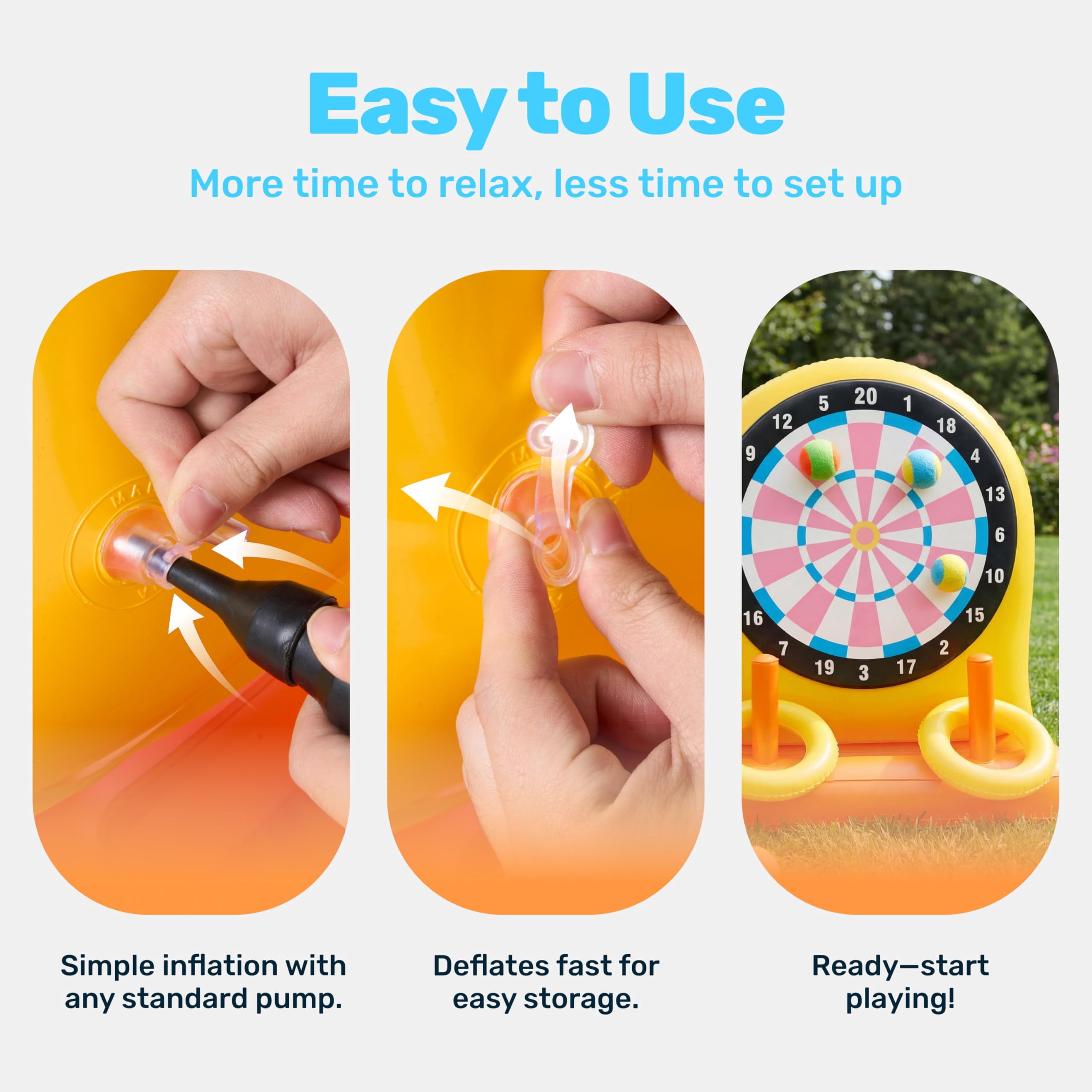 2-in-1 Inflatable Dart Board and Ring Toss Game Set