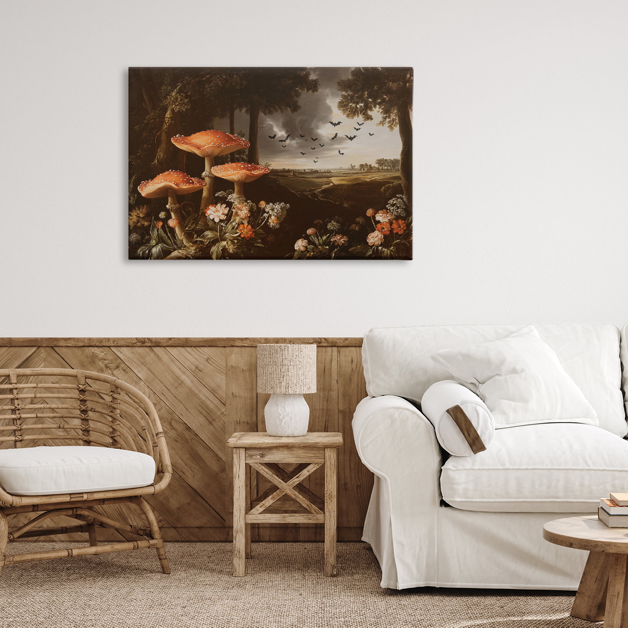 Stupell Industries Bats in Autumn Forest Canvas Wall Art, design by Jacky Ngan