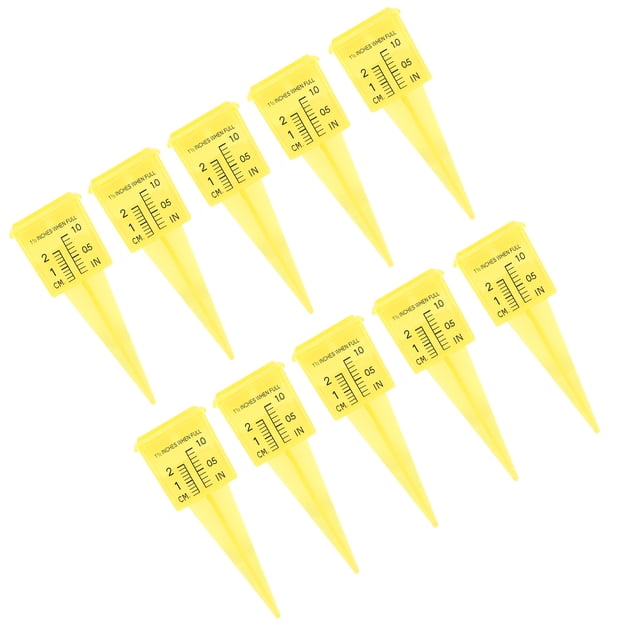 Pluviómetro Para Exteriores, ABS Amarillo, Portátil, 10 Unidades, Práctico Para Riego