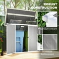 thumbnail image 6 of Outsunny 4.7 x 2.5FT Outdoor Storage Shed, Horizontal Outdoor Storage Box with Chain Lid, for Garden Tools, Trash Cans, Gray, 6 of 9
