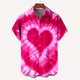 thumbnail image 3 of Nueva camisa de moda para hombre con estampado 3D, de verano, de manga corta, con una sola fila de botones, holgada, de gran tamaño, con estampado de corazón amoroso, tendencia, camisas unisex, 3 of 5