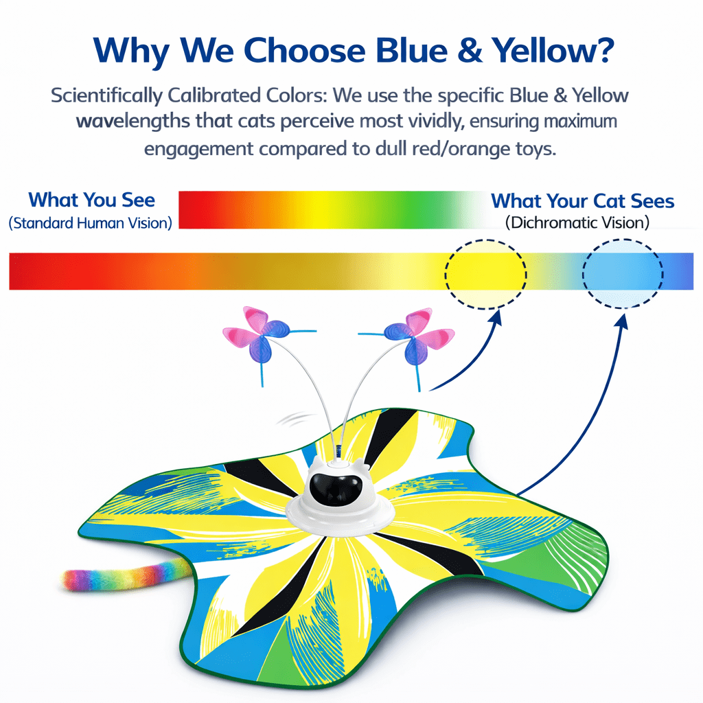 Kuman 3-in-1 Interactive Cat Toy, Rechargeable Moving Butterfly & Plush Tail Toy for Indoor Cats