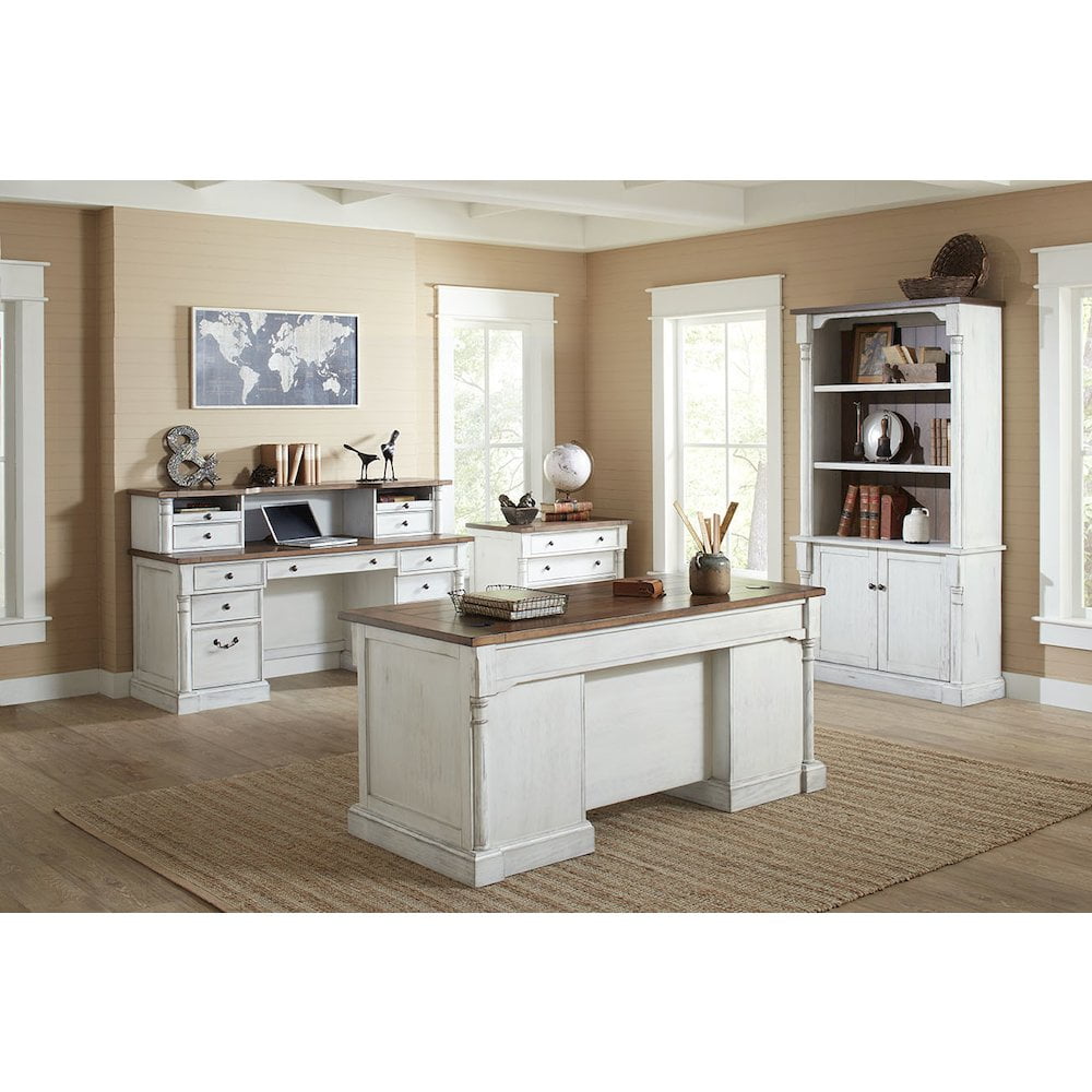 Martin Furniture Durham 3 Rustic Wood Bookcase With Doors Storage Cabinet White