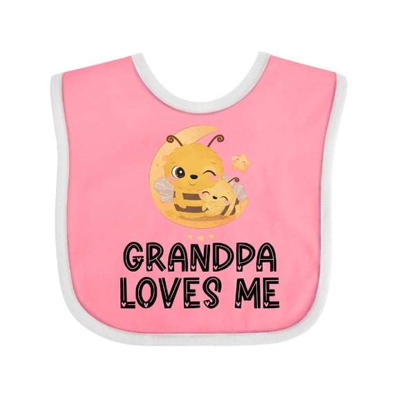 Inktastic Bees-moon Grandpa Loves Me Boys or Girls Baby Bib