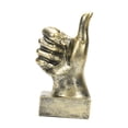 thumbnail image 3 of Estatua de gesto de mano divertido, escultura de gesto creativo, regalo ideal para decoración de escritorio. Pulgar arriba oro, 3 of 9