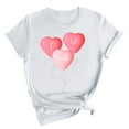 thumbnail image 2 of EQWLJWE Women's Short-Sleeve T-Shirt,Womens Tops Dressy Summer Casual Love Heart Print Graphic Tee for Women,Valentine's Day Gifts for Her White(S-3XL), 2 of 5