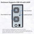 thumbnail image 2 of Carcasa USB 3.0 externa Syba SY-ENC50119 SATA de 8 bahías 2,5/3,5, 2 of 6