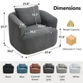 thumbnail image 3 of Swivel Accent Chair,360° Round Upholstered Armchair with One Soft Pillow,Teddy Fleece High-Resilience Sponge Single Sofa for Living Room, Bedroom, Apartment,No Assembly,Antique Dark Grey, 3 of 12