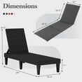 thumbnail image 3 of Gymax 2 Pcs Chaise Longue de Patio Inclinable avec Dossier Réglable 3 Positions et Coussin Noir et Gris, 3 of 5
