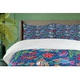 thumbnail image 4 of Ambesonne Marine Duvet Cover Sets, Fishes in Tropical Ocean, 2-Queen, Navy Blue Sea Blue Pink, 4 of 7