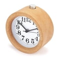 thumbnail image 3 of Wood Alarm Clock with Nightlight Classic Round Silent, 3 of 3
