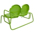 thumbnail image 5 of Northlight 48.25" Outdoor Retro Metal Tulip Double Glider Patio Chair, Lime Green, 5 of 5