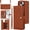 Brown, variant on MYKOMI for iPhone 15 6.1 inch Wallet Case with S Pen Holder & Crossbody Lanyard Strap & Wrist Strip, Shockproof Stylish Protective Cover for iPhone 15