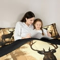thumbnail image 5 of Feelyou Rustic Farmhouse Moose Bedding Comforter Set, Deer Elk Wildlife Twin Comforter Sets, Woodland Animal Hunting Reversible Bedding Set, Ultra Soft Bedroom Decor, 2 Pieces, 5 of 8