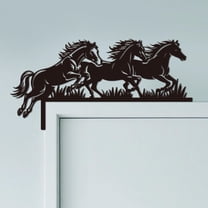 Horse Door Topper Sign Wall Art Decor 11.8"x5.9" Metal Unique Hanging Above Door Frame Corner Accent for Home Living Room Front Door Hallway Farmhouse Entryway Best Gift for Housewarming