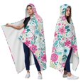 thumbnail image 2 of Wearable Blanket,Pioneer Flower Floral Print Pattern Hooded Wearable Flannel Blanket for Adults & Teens,Winter Poncho Shawl Wrap Cape Cozy Anti-Pill,50"x60", 2 of 5