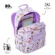 thumbnail image 5 of TOTTO Mochila Escolar Grande para Niña Porta Laptop 14 Repelente a Líquidos | 20 L - ACUARELA Lila G, 5 of 6