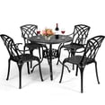 thumbnail image 4 of Topbuy 5-Piece Cast Aluminum Patio Dining Set Outdoor Conversation Set with 4 Chairs & Table, 4 of 5