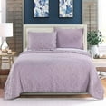 thumbnail image 4 of Kasentex  3-Piece Stone Washed Quilt Set Soft Cotton Reversible Bedspread Coverlet Set Light Grey King, 4 of 5