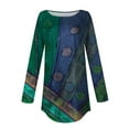 thumbnail image 4 of DPTALR Womens Round Neck Printed Blouses Long Sleeve T-Shirts Tops, 4 of 5