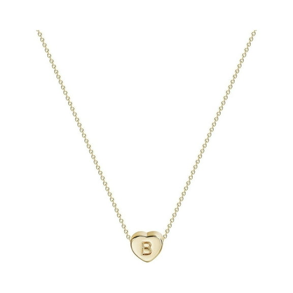 Guodhu Tiny Initial Heart Necklace- Gold Plated Dainty Letter Heart Necklace for Women Necklace Jewelry