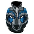 thumbnail image 3 of Sudadera con capucha de gran tamaño para hombre 2023, patrón de animales de lobo en 3D, sudadera de moda de guerrero feroz, chándales divertidos de calle sueltos, fitness, 3 of 5