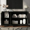 thumbnail image 2 of Harper & Bright Designs Wood TV Stand with Storage for 65 inch TV, TV Storage Cabinet Table with Solid Legs, Media Console Table with Doors for Living Room, Black, 2 of 17