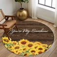 thumbnail image 2 of Round Rugs 7Ft, Sunflowers Round Area Rug Washable Indoor Throw Carpet, Wooden Yellow Summer Botanical Elegant Pastoral Large Non Slip Circle Rug for Dining Room Playroom Home Decor Aesthetic, 2 of 8