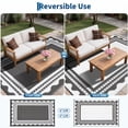 thumbnail image 4 of HIWEAVER Gray/White 9' x 12' Outdoor Rug PP Plastic Straw Woven Waterproof Patio Rug with Border Portable Outside Carpet for Balcony Deck Picnic Garden Decor, 4 of 7