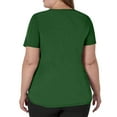 thumbnail image 4 of Womens Scrub Tops Summer Casual Solid Color Short Sleeve V Neck Nurse Uniform Work Blouse Loose Workout Pullover Shirt 3XL Polyester, 4 of 4