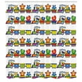 thumbnail image 3 of Ambesonne Cartoon Shower Curtain, Cheerful Happy Trains, 69"Wx70"L, Multicolor, 3 of 3