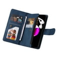 thumbnail image 5 of Case for iPhone SE 2022/8/7 Cover Zipper Pocket Wallet Case Magnetic Protective - Blue, 5 of 5