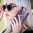 thumbnail image 7 of Allytech Wallet Case for iPhone 13 Pro Max with Card Slots & Lens Protector, Compatible with MagSafe, Slim Shockproof Anti-Scratch Clear Back Panel [RFID Blocking] Case - Purple, 7 of 7