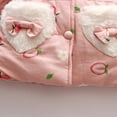 thumbnail image 7 of EnJoCho Baby Girls Winter Bun𝗇y Ear Hooded Jacket Bow Bag Set Toddler Strawberry Print Thick Warm Puffer Down Coat Outerwear Parka Snowsuit, 7 of 7