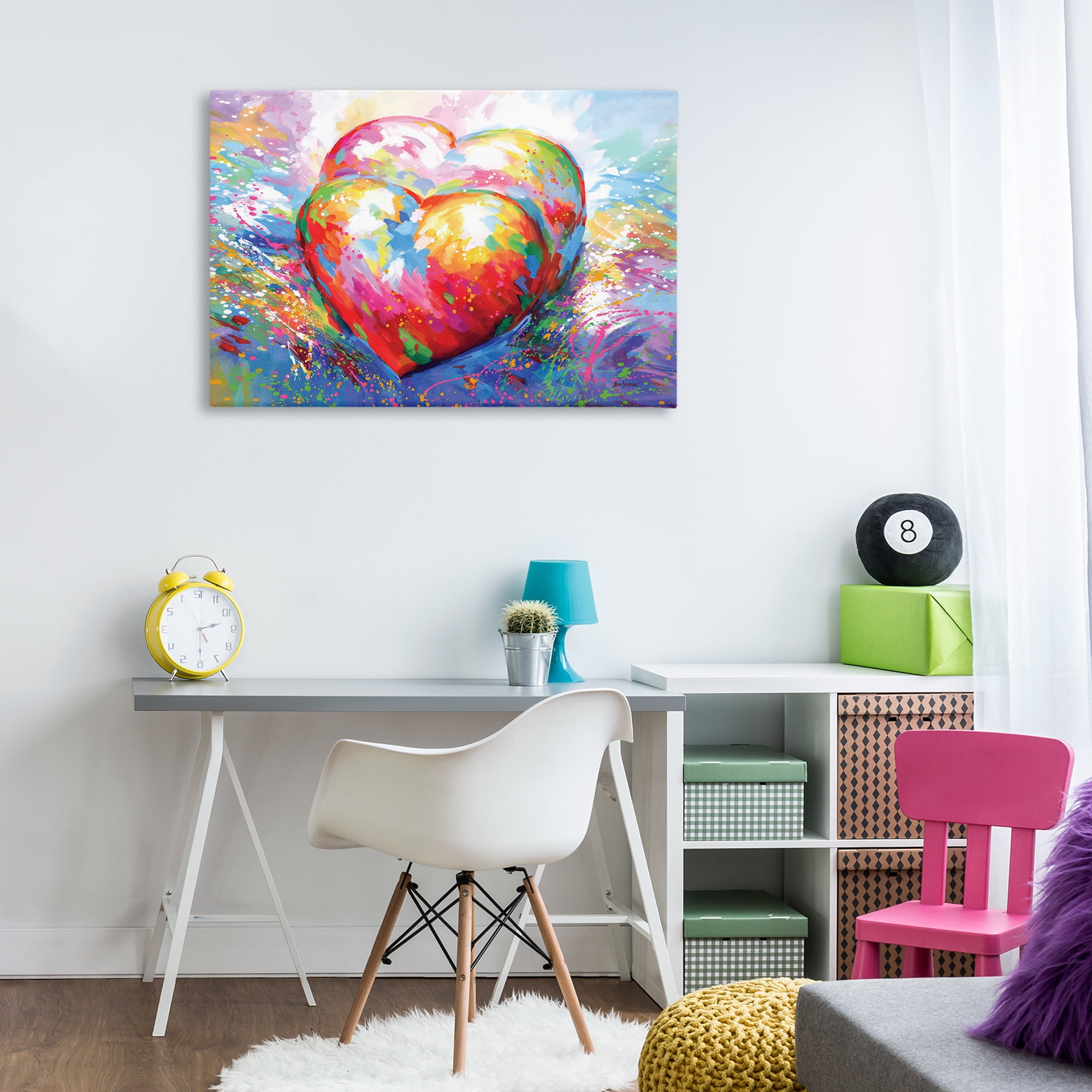 Stupell Industries Forever In My Heart Abstraction Abstract Painting Gallery Wrapped Canvas Art Print Wall Art, 36 x 24