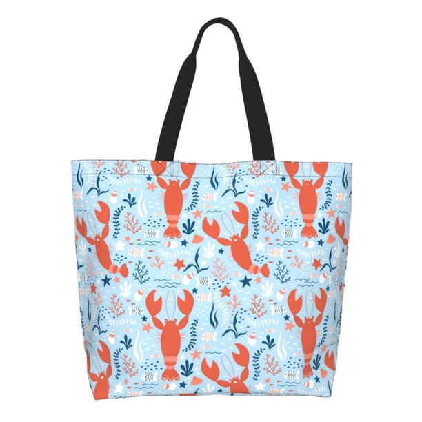 Easygdp Lobsters Bolsas Tote para Mujer, Bolsos de Hombro para Viaje, Bolsos de Mano de Gran Capacidad para Compras y Trabajo