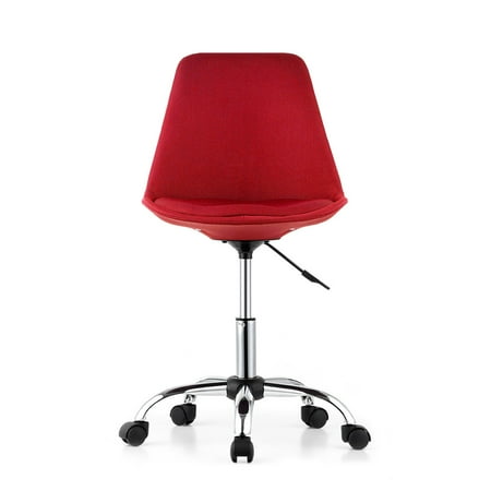 Buy Cheap Deck Chairs iKayaa Fashion Adjustable Home Office Desk Chair 360°Swivel Pneumatic Study Computer Task Chair Shell Stool Red/Purple ()