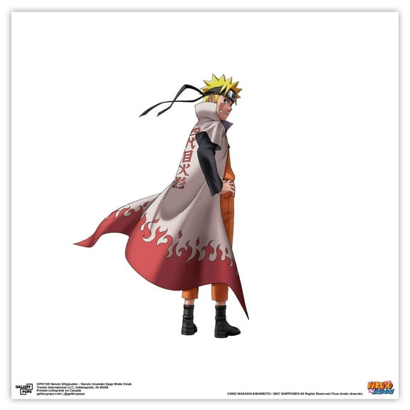 Gallery Pops Naruto Shippuden - Naruto Uzumaki Sage Mode Cloak Wall Art, Unframed Version, 12" x 12"