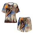 thumbnail image 2 of Yiaed Eagle With USA Flags Print Short Sleeve Pajama Sets for Women Casual Crew Neck 2 Piece Lounge Sets Women's Short-Sleeved Pajama-XX-Large, 2 of 5