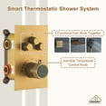 thumbnail image 5 of CASAINC 6-Spray Thermostatic Dual Shower Heads 12 in. Wall Mount Fixed and Handheld Shower Head 6-Jets, 2.5 in Brushed Gold, 5 of 9