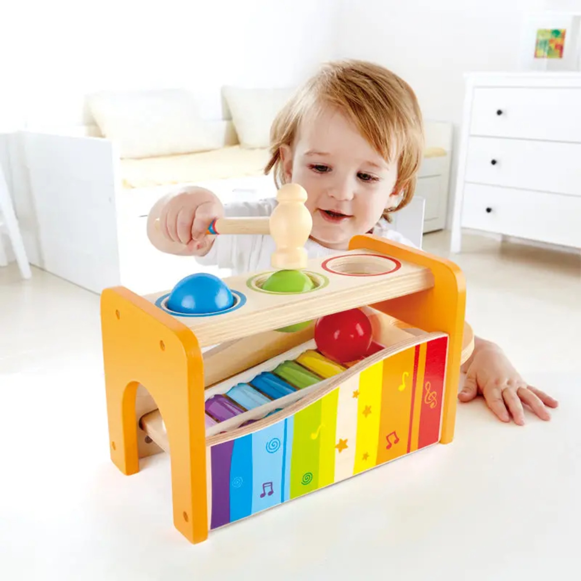 Hape Pound & Tap Bench with Slide Out Xylophone, Musical Toy for Toddlers - image 3 of 5