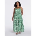 thumbnail image 2 of Time and Tru Women's Sleeveless Tiered Cotton Maxi Dress, Sizes XS-XXXL, 2 of 5